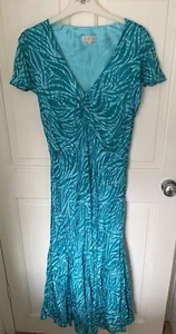 CC Ladies Silk Mix Blue Dress Size 12 Fully Lined VGC - Picture 1 of 4