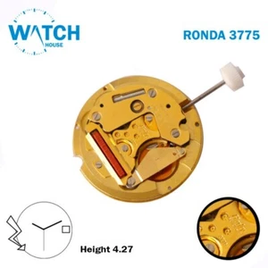 Movimiento Reloj RONDA Harely 3775 SUIZO🇨🇭 Hecho Oro Fecha Disco a 3 - Imagen 1 de 3