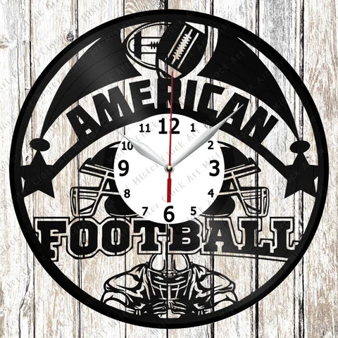 American Football Vinyl Wall Clock Made Of Vinyl Record Fan Art Handmade 1404 Cover