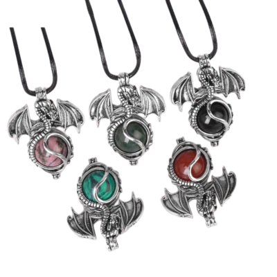 Collar de pterosaurio para hacer colgantes de dragón envueltos en esfera de piedras preciosas de 16 mm Foto 1 de 4