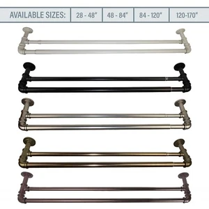 1 inch Double Blackout Adjustable Curtain Rod ( (4 sizes, 5 colors) - Afbeelding 1 van 11