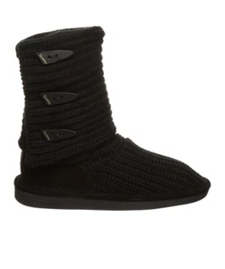 Bearpaw Women's Knit Tall Booties 658 W Black Size 7 - Picture 1 of 6