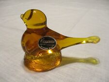 Vintage "Kanawha" Hand Crafted Amber Glass Bird on Nest- Dunbar,WV