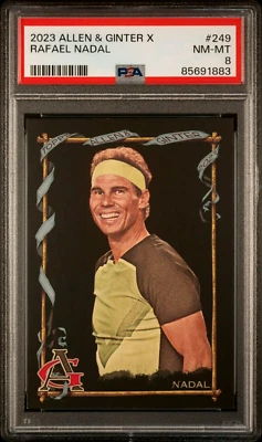 2023 Topps Allen & Ginter X Rafael Nadal Rookie Card #249 PSA 8 NM MINT Black RC - Image 1 of 2