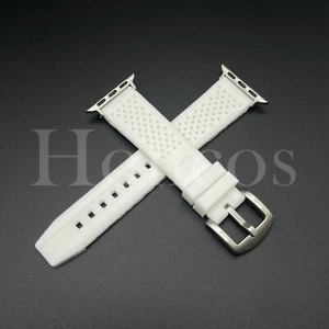 38mm-49mm Blanco Silicona Goma Apple Watch Correa de Banda para iWatch Lanzamiento Rápido - Imagen 1 de 3