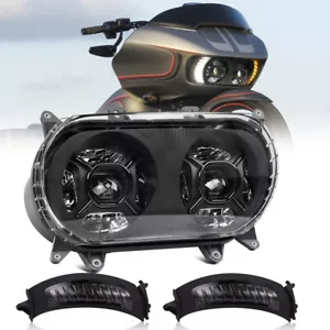 LED Headlight+Side Light for Road Glide 2015 2016 2017 2018 2019 2020 21 22 2024 - Foto 1 di 13