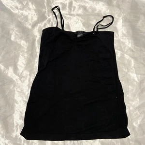 GUESS Womens Black Cami Tank Top Sleeveless Rhinestone Charm Size Medium - Picture 1 of 7