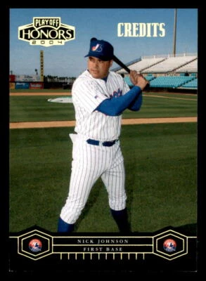 2004 Playoff Honors Credits Gold #121 Nick Johnson  SN25 - Image 1 of 2