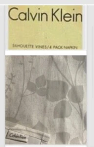 NEW! Calvin Klein,SILHOUETTE VINES,Set of FOUR 20” Gray Leaves Taupe Beige Leaf - Picture 1 of 8