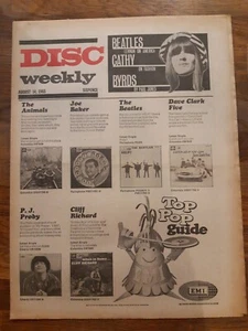 Disc Weekly Newspaper August 14th 1965 John Lennon On America  - Picture 1 of 2
