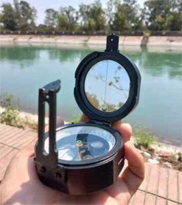 Brunton Pocket Transit Compass w/ Leather Pouch Geology Surveying Compass - Picture 1 of 7