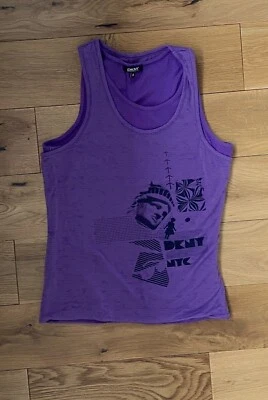 DKNY Girls New York themed Double Layer Sleeveless T Shirt Vest Top Age 14  VGC - Image 1 of 4
