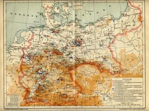 1904 = TUBERCOLOSI IN GERMANIA = Antica MAPPA = OLD MAP - Picture 1 of 1
