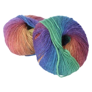 2 Roll Filzwolle Filzwollgarn Faserwollgarn Strickgarn Regenbogenstrickwollgarn - Bild 1 von 12