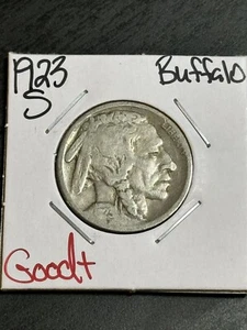 Moneda 1923 S Buffalo Nickel G+ BUENA Mejor Fecha (Raw14167) - Imagen 1 de 2