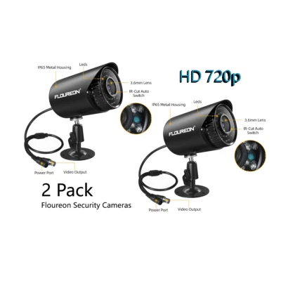 2 PACK Floureon Security Camera 720P; CCTV System Camera Connects