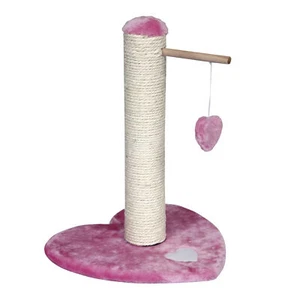 Gor Pets Faux Fur Heart Cat Scratcher Sisal Scratching Post & Dangle Toy 46cm - Picture 1 of 3