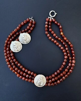 Parure artigianale corniola argento 925 KABIR DALLERA - Immagine 1 di 4