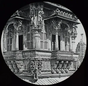 ANTIQUE Magic Lantern Slide JAIN TEMPLE AHMEDABAD C1890 VICTORIAN PHOTO INDIA - Picture 1 of 2