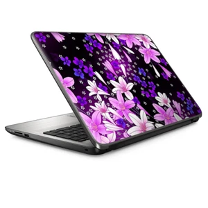 Laptop Skin Wrap Universal for 13 inch - Purple Pink Colorful Flowers Lillies - Picture 1 of 7