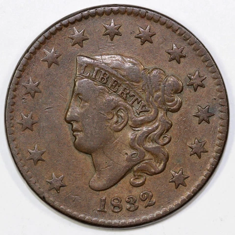 1832 1c Matron Head Large Cent Cover