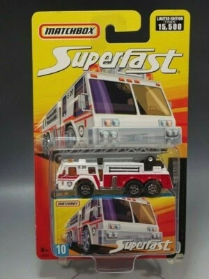 2006 火柴盒 #10 消防卡车梯 Superfast L.E. 全新带盒状况 — 第 1/3 张图片