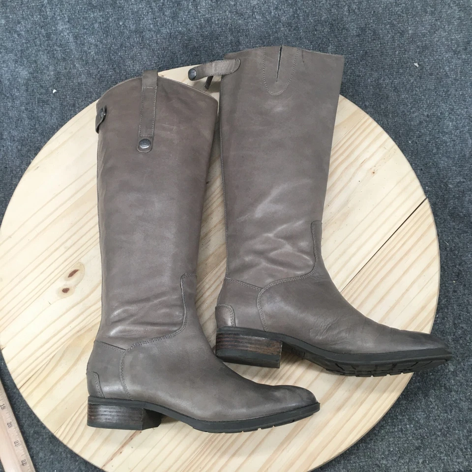 Sam Edelman Boots Womens 8.5 M Penny Tall Riding Knee-Hi Gray Casual Block Heels - Image 1 of 4
