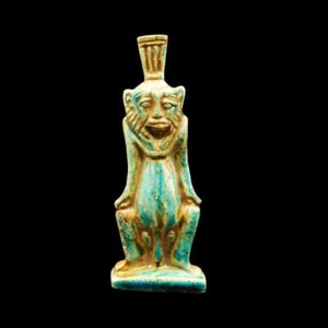 Rara Auténtica Antigua Estatua Egipcia de DIOS BES DIOS del parto y la fertilidad - Imagen 1 de 6