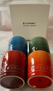 Le Creuset Signature Petite Tasse Tasting Cups Orange Red Green Blue Set Of Four - Picture 1 of 7