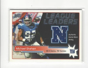 2004 Topps League Leaders Relic Michael Strahan JERSEY Giants - Picture 1 of 2