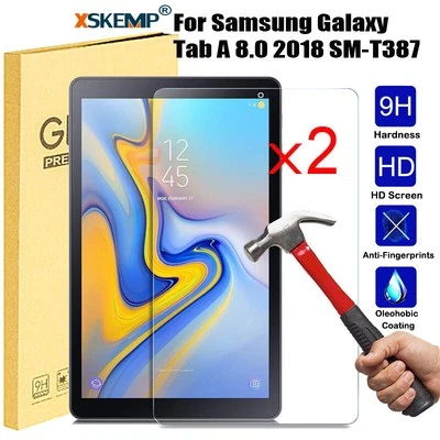 2Pcs For Samsung Galaxy Tab A 8.0 2018 SM-T387 Tempered Glass Screen Protector - Image 1 of 4