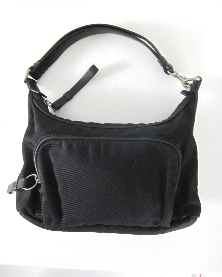 Bolso Cartera Coach Mercer Vintage Negro Nylon con Cuero Hobo Pequeño D1K-7429 Foto 1 de 4