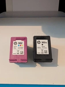 Genuine HP 302 BLACK XL & 302 TRI-COLOUR. EMPTY INK CARTRIDGES ( FOR REFILL) - Picture 1 of 2