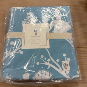 Pottery Barn Kids Blue Chinoiserie Girls Twin Duvet Cover 100% Cotton - Picture 1 of 8