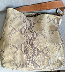wNEU ORIGINAL Beuteltasche CAROL J.byGianni Notaro Grau Pythonleder Mittel ITALY - Bild 1 von 11