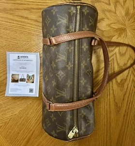 LOUIS VUITTON PAPILLON HANDBAG PURSE Shoulder Bag Brown LV MONOGRAM Zip COA - Picture 1 of 5