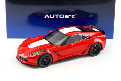1:18 AUTOart Chevrolet Corvette C7 Grand Sport Rayures Rouges/Blanches 71274 - Photo 1/4