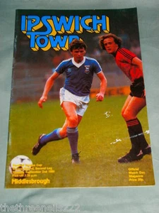 FOOTBALL PROGRAMME - LC 2nd - IPSWICH TOWN V MIDDLESBROUGH - SEPTEMBER 2 1980 - Picture 1 of 1