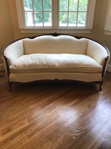 Antique French Louis XV Style Hand Carved Canape Sofa Settee Cover