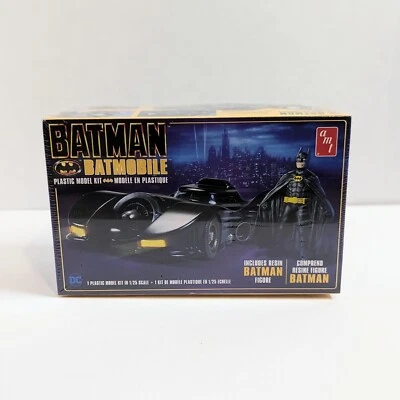 AMT Batman 1989 Batmobile Plastic Model Kit 1/25 Scale With Resin Batman Figure  - Image 1 of 4