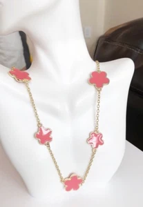 Floral Flower Necklace Gold Tone - Picture 1 of 4