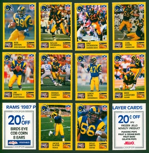 1987 Jell-O/Birds Eye Los Angeles Rams 10 Card Set JIM EVERETT RC ERIC DICKERSON - Picture 1 of 12