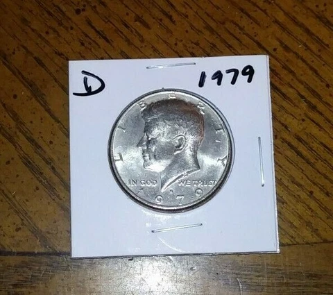1979 - D Mint  Kennedy Half Dollar + Coin Holder Cover
