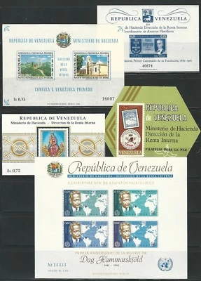 Venezuela: Lote de 15 hojas de recuerdos diferentes, como nuevas NH, diff. temática VZ0199 Foto 1 de 4