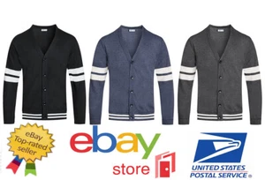 Men's Classic Button VNeck Basic Sweater Cardigan Top Jacket Vest S-2XL USA SIZE - Picture 1 of 15