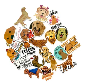 BUNDLE LOT OF 21 XL GOLDEN RETRIEVER DOG PEEL & STICK SCRAPBOOKING STICKERS - Picture 1 of 3