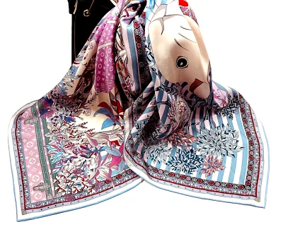 Bufanda 14momme 35"x35" Rosa Estampado Buenos Amigos Pura Sarga Morera Seda 88x88cm570 Foto 1 de 4