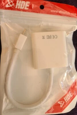 Mini Display Port DP Macho a HDMI Hembra Adaptador Cable Convertidor Dorado Blanco Foto 1 de 3