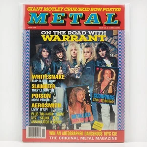 Metal Magazine Metallica Motley Crue KISS Skid Row Poster May 1990 Unread Stock - Picture 1 of 10