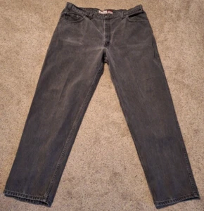 Men’s Vintage 90s Levi’s 545 Loose Fit Black Jeans 44x34 (42x33) Orange Tab - Picture 1 of 8